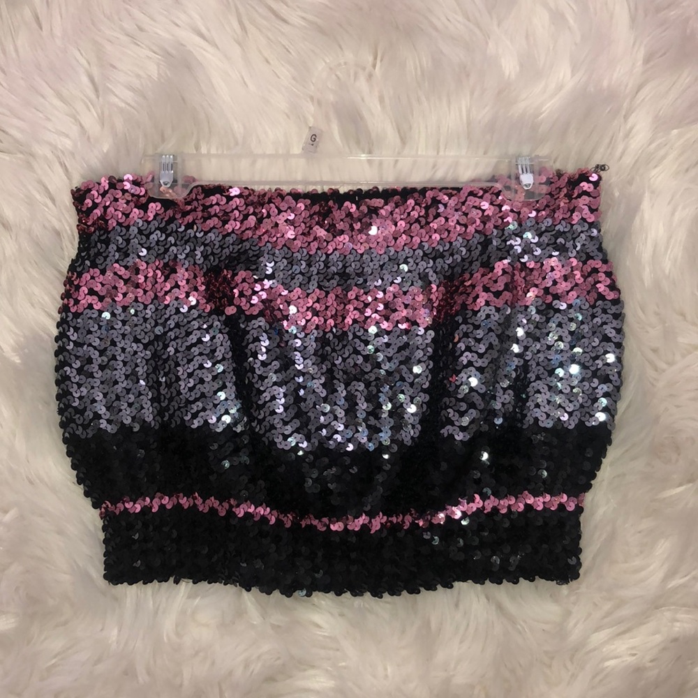 Sequined tube top